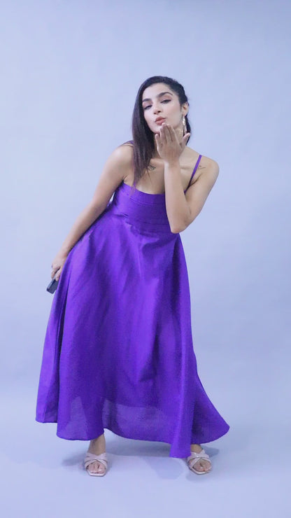 Twirl & Toast Spagetti Dress-Purple
