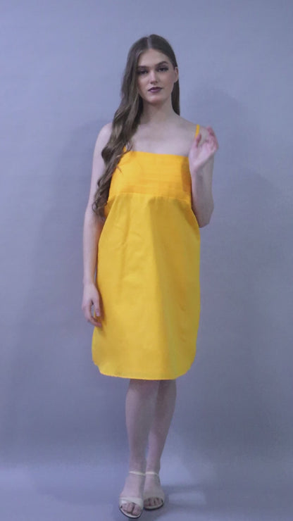 Spaghetti Strap Dress-Yellow